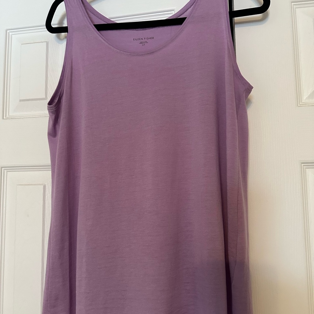 Eileen Fisher Purple Silk Cotton Top Size Small Lightweight Minimalist